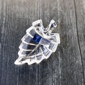 Hand cut 24% lead crystal leaf dish Crystal Clear Industries made in Yugoslavia